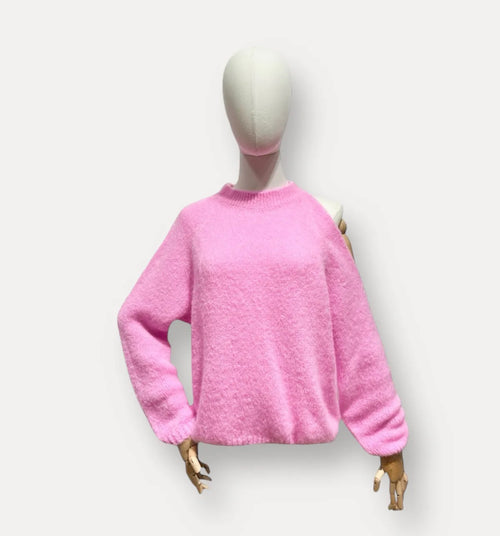 Sweater with open shoulder - roze