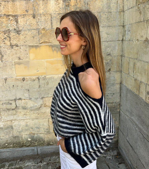 Eloise striped knit - marineblauw/ecru