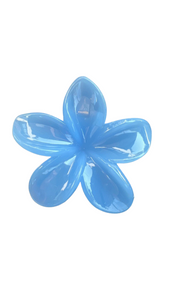 FLOWER HAIR CLIP GLOSSY BLUE