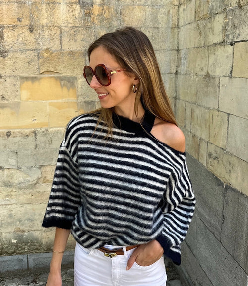 Eloise striped knit - marineblauw/ecru