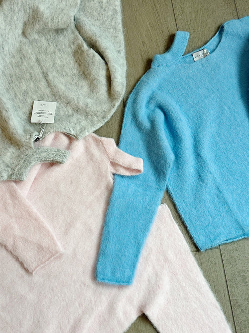 One shoulder trui - roze