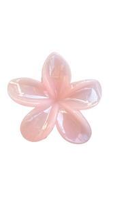 FLOWER HAIR CLIP GLOSSY ROSA