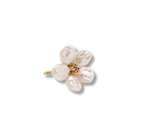 Pearly Flower Ring Gold