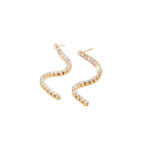 Diamond Bar Earring Gold