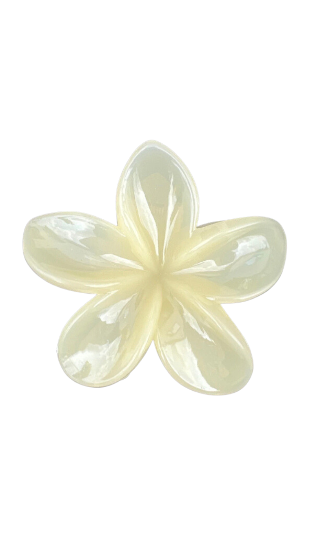 FLOWER HAIR CLIP GLOSSY VANILLE