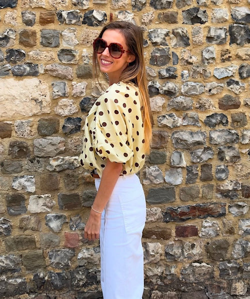 Flavie one shoulder top - geel