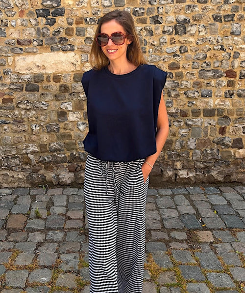 Top Mila - marineblauw