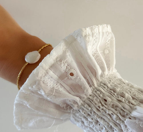 Handmade Sweet Water Pearl Necklace Gold