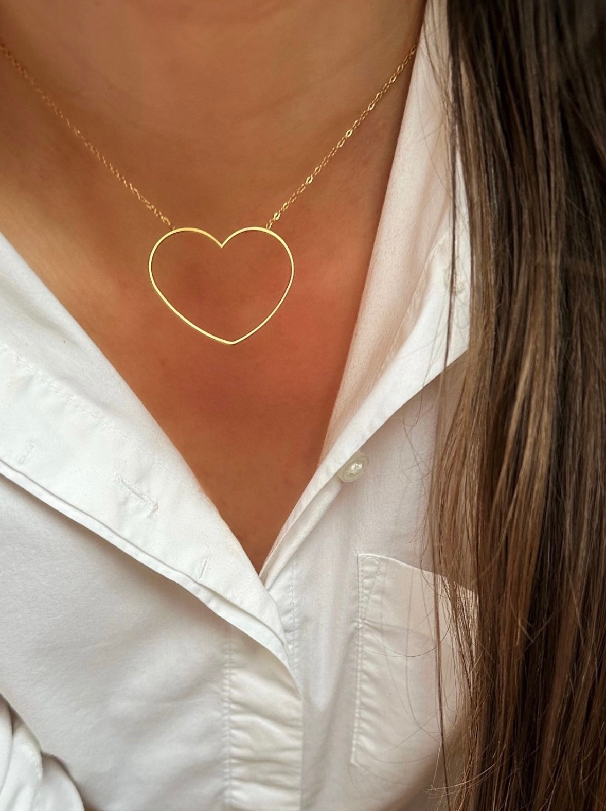 Big Heart Necklace Gold