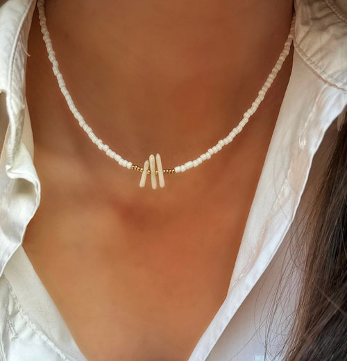 Handmade Célestine White Bracelet Gold