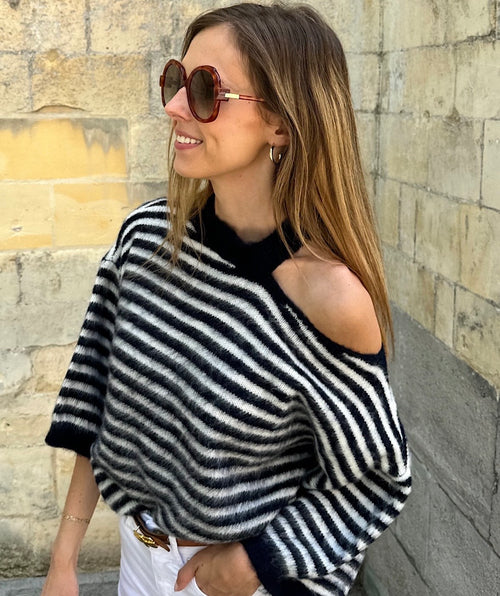 Eloise striped knit - marineblauw/ecru