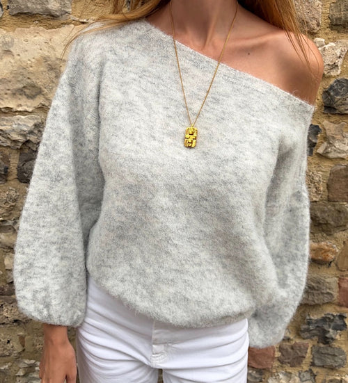 Alpaca Off shoulder Knit - Grijs
