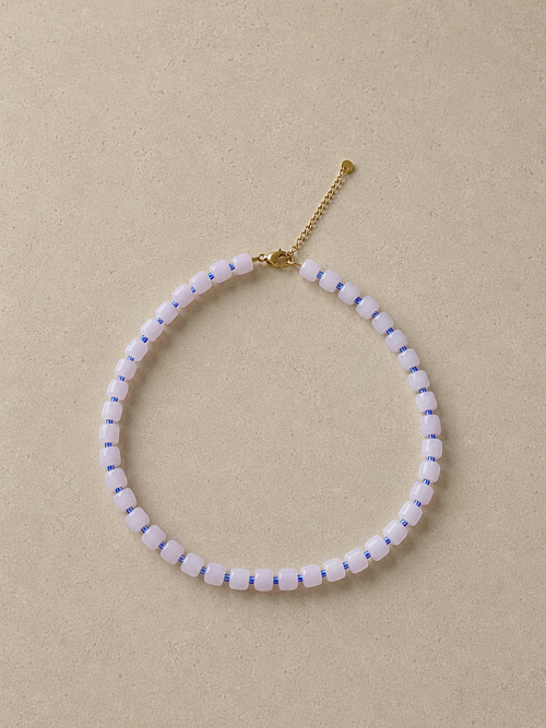 Handmade Fien Necklace Gold - blauw