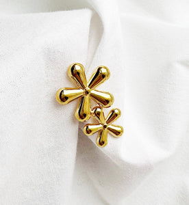 Double Daisy Earring Gold