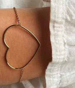 Big Heart Bracelet Gold