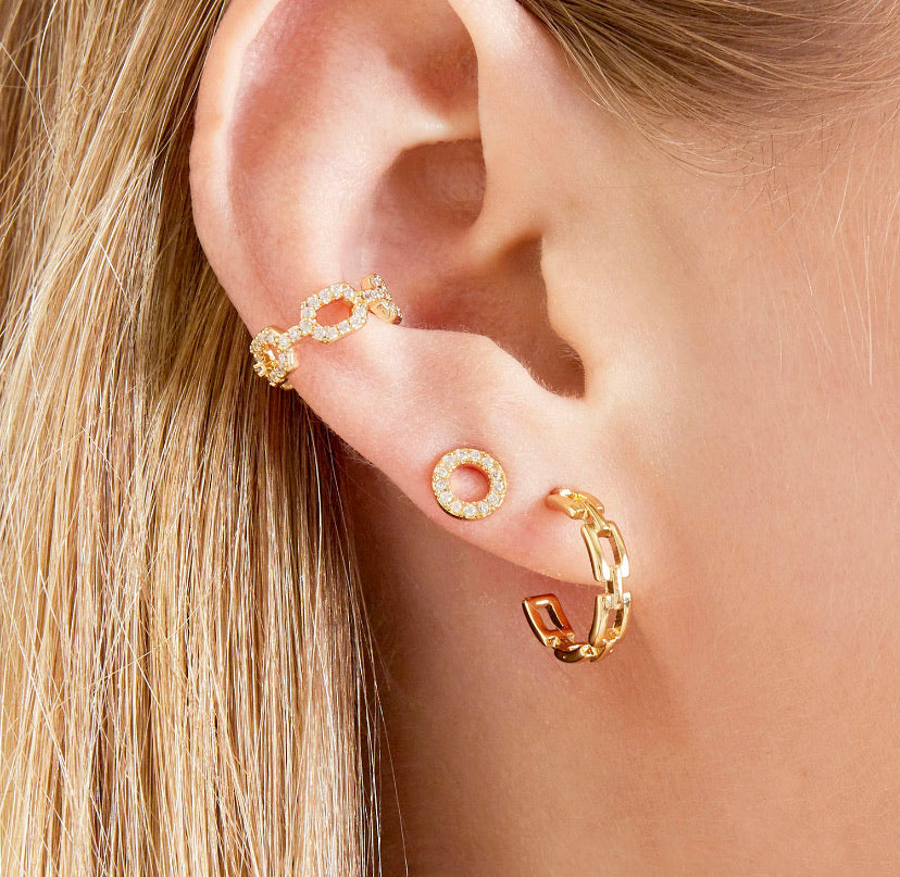 Earcuff Diamond Linked Gold