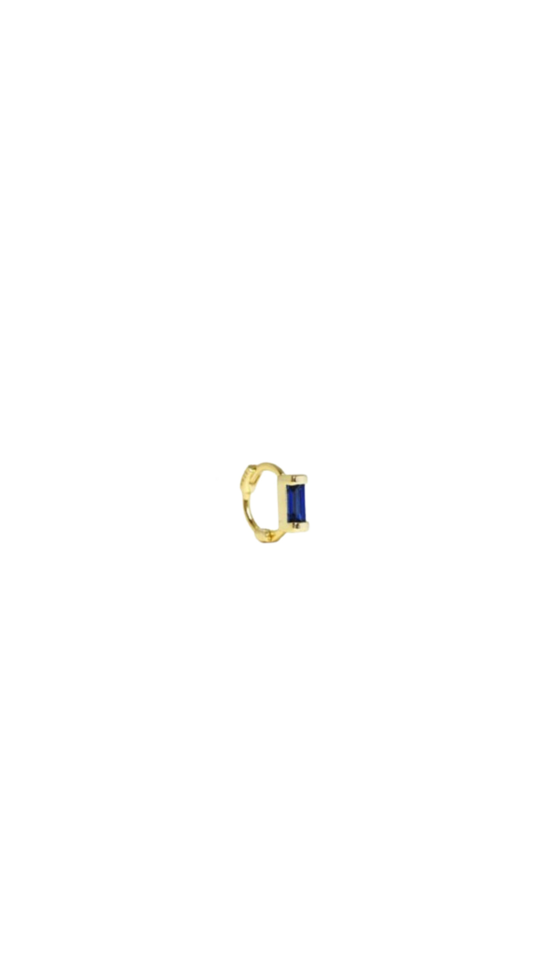 Mini Baguette Hoop Gold Cobalt Blue