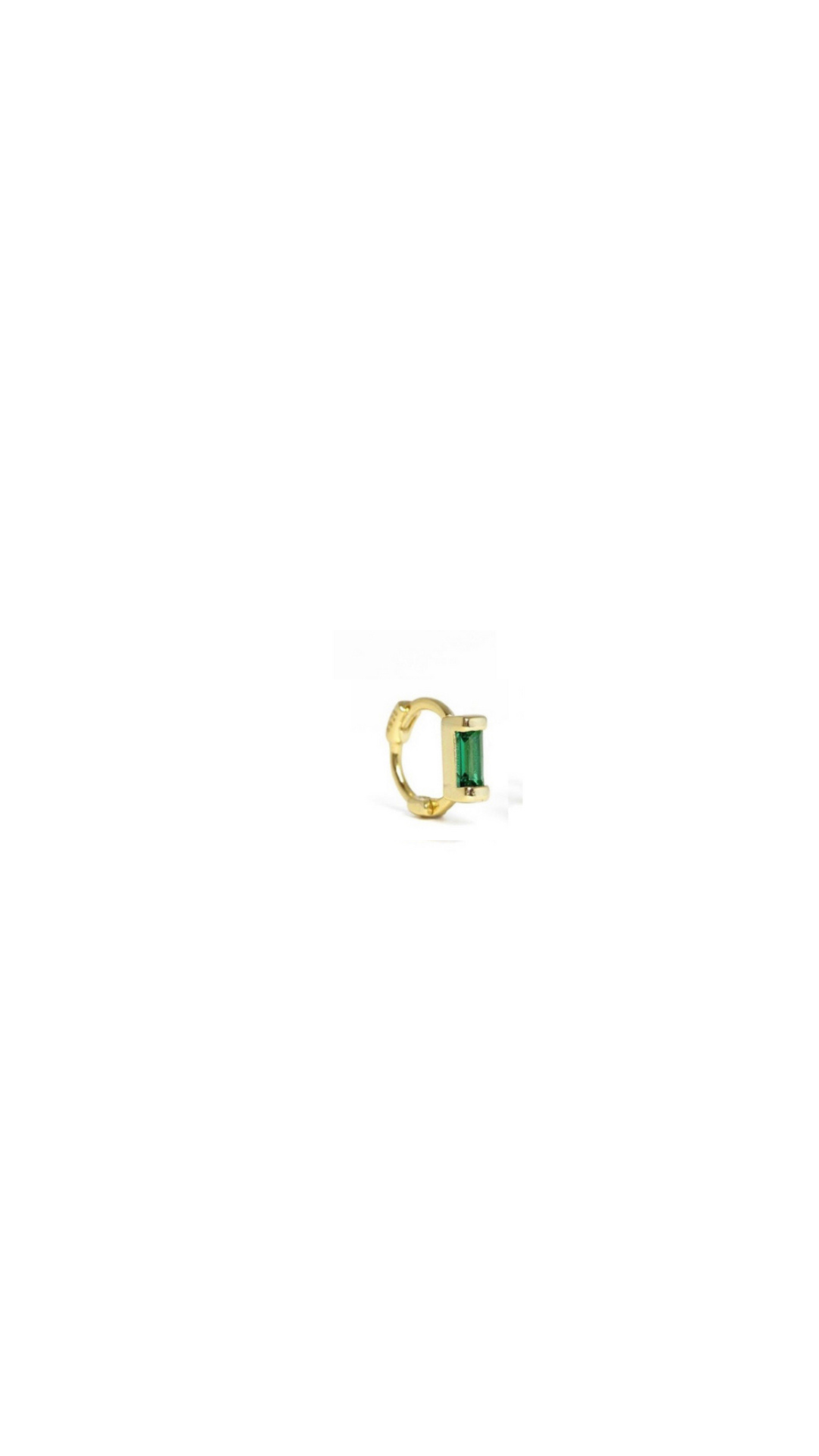 Mini Baguette Hoop Gold Green