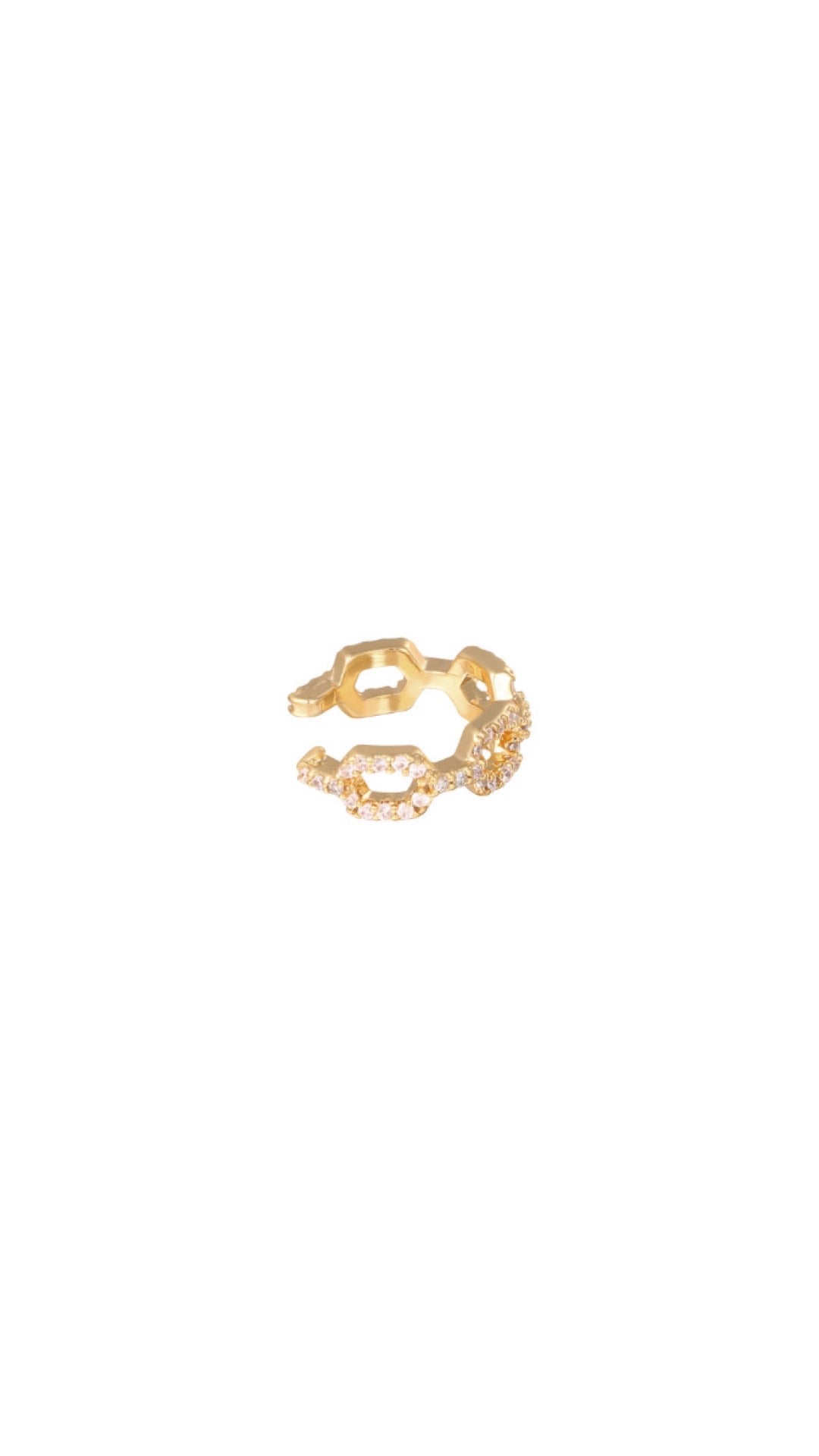 Earcuff Diamond Linked Gold